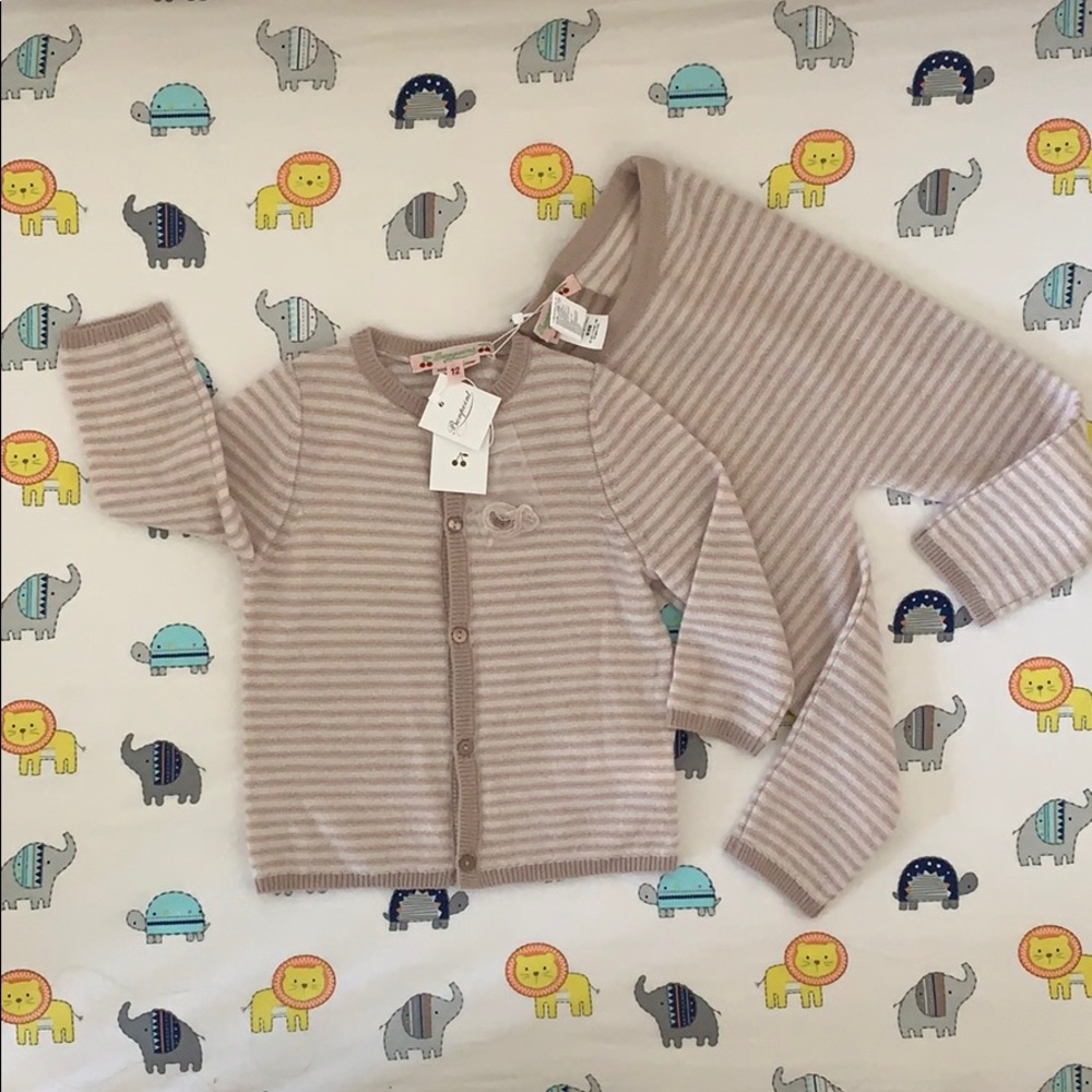 Bonpoint Cashmere Cardigan + Pant Set SZ 12M